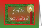feliz navidad-Spanish-Christmas-Candle-Holly-Red-Green card
