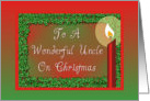 Christmas-Candle-Holly-Red-Green-For Uncle card