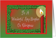 Christmas-Candle-Holly-Red-Green-For Step Brother card