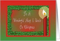 Christmas-Candle-Holly-Red-Green-For Aunt and Uncle card