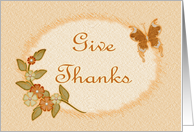 Thanksgiving-Give Thanks-Fall Foliage-Butterfly-Digital Design card