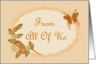 Thanksgiving-From All Of Us-Fall Foliage-Butterfly-Digital Design card