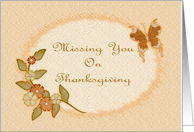 Missing You On Thanksgiving-Fall Foliage-Butterfly-Digital Design card
