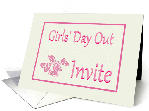 Girls' Day Out-Invitation-Printed Rose card (703269)