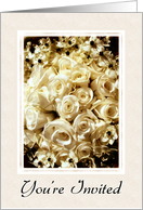 White Rose Bouquet-Wedding Invitation-Elegant Floral card