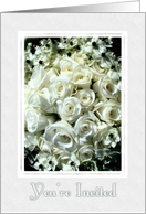 Beautiful White Rose Bouquet-Invitation card