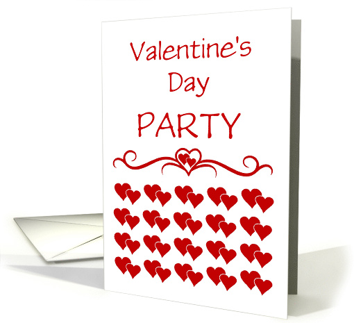Valentine's Day Party Invitation-Hearts/Custom card (755621)