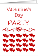 Valentine’s Day Party Invitation-Hearts/Custom card