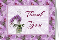 Thank You-Purple Flowers-Mosaic Border card