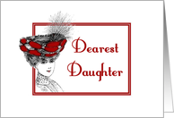 Dearest Daughter-Blank Note-Victorian-Lady In Red Hat card