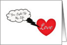 You Light Up My Life-Love-Heart-Lightning Strike-Digital Art card