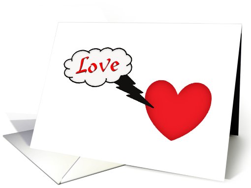 Love-Heart-Lightning Strike-Digital Art card (812187)