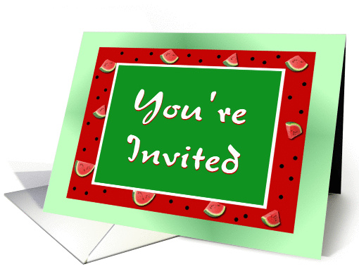 You're Invited-Watermelon-Green Border card (827742)