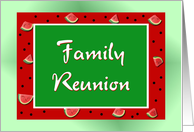 Family Reunion Invitation-Watermelon Slices-Green Border card