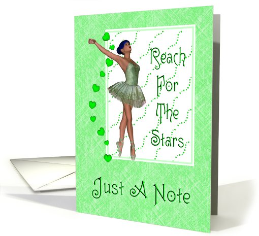 Just A Note-Ballerina in Green Custome-Hearts card (828536)