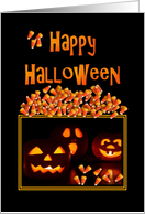 Halloween-Candy-Carved Pumpkins-Autumn Leaves card