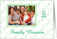 Green Leaf Design Photo Card-Family Reunion card