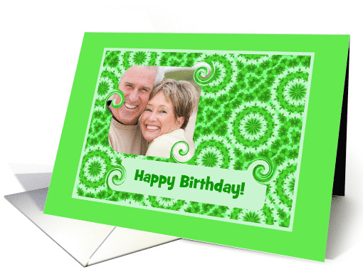 Birthday-Green Abstract Design-Photo card (851489)