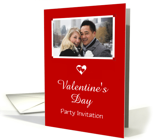 Valentine's Day Party Invitation-Photo Card With Hearts card (853583)