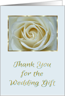 Thank You For The Wedding Gift-White Rose With Gold Frame card