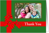 Thank You-For The Christmas Gift-Poinsettia-Custom-Photo Card