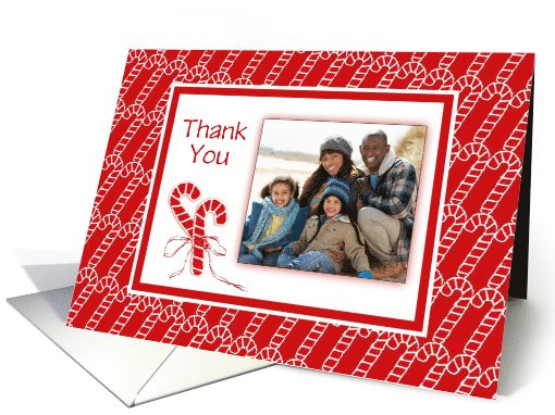 Thank You-For The Christmas Gift-Candy Canes-Custom-Photo card