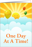 Happy Face Sunshine And Balloons For Your 12 Step Recovery card