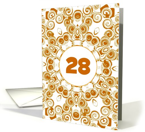 Happy Golden BirthdayAge 28 Gold Swirl DesignCustom card