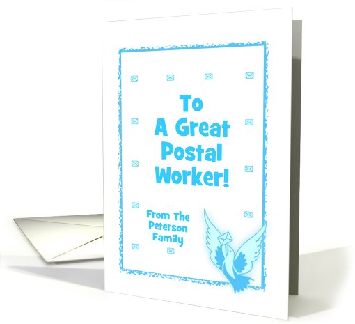 Congratulations-Postal Worker-Retirement-Pigeon-Mail Custom Text card