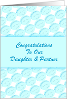 Congratulations-Baby-Blue Faces-For Daughter and Partner card