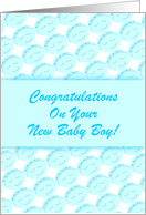 Congratulations-New Baby Boy-Blue Happy Faces-Custom card