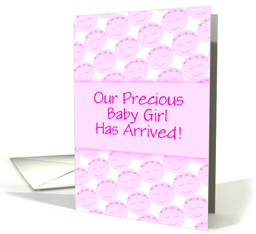 It's A Girl-Birth Announcement-Happy Faces-Custom card (922369)