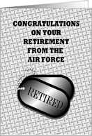 Congratulations-Retirement From Air Force-Dog Tag card