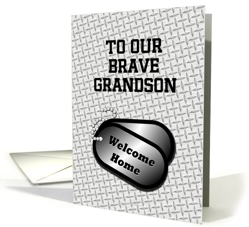Welcome Home From The Military Dog Tags-For Grandson card (935812)