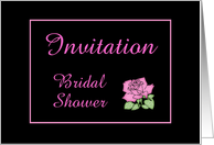 Bridal Shower Invitation-Pink Rose-Customizable Card