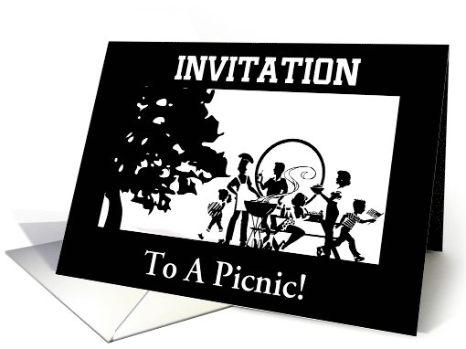 Invitation To A Picnic-Picnic Silhouette-Customizable card (944021)