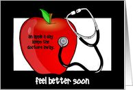 An Apple A Day-Apple-Stethoscope-Customizable Card
