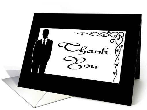 Thank You-Being In my Wedding-Groom-Leaf Silhouette card (953053)