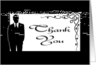 Thank You-Being In my Wedding-Groom-Leaf Silhouette card