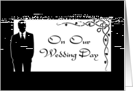 On Our Wedding Day-For Bride-Groom-Leaf-Silhouettes card