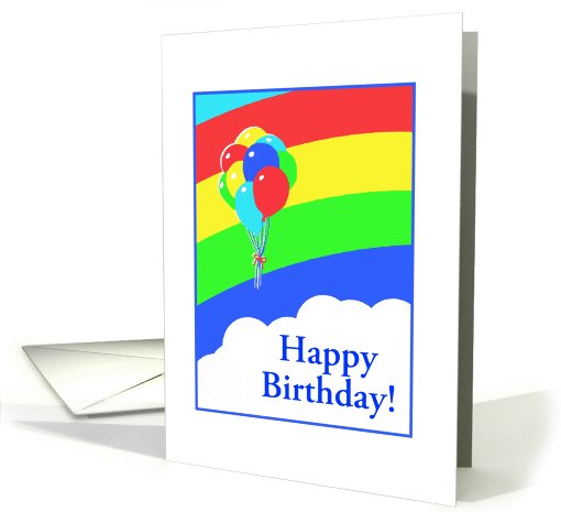 Happy Birthday Balloons and Rainbow Art-Custom card (953319)