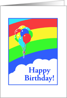 Happy Birthday Balloons and Rainbow Art-Custom card