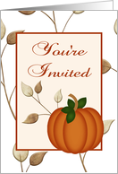 You’re Invited-Pumpkin and Fall Leaves-Custom card