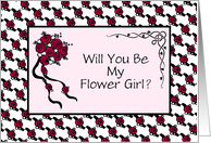 Flower Girl Invitation-Roses-Ribbons-Custom Card