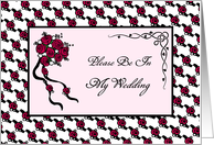 Wedding Attendant Invitation-Roses-Ribbons-Custom card