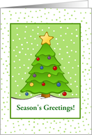 Season’s Greetings-Christmas Tree with Snow-Custom card