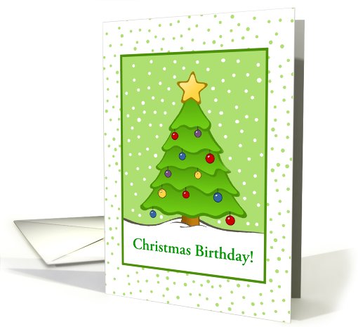 Christmas Birthday-Christmas Tree-Snow-Custom card (959821)