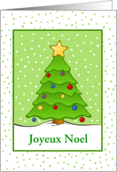 Christmas-French-Joyeux Noel-Tree-Snow-Custom Card