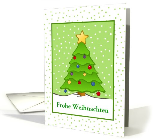 Christmas-German-Frohe Weihnachten-Tree-Snow-Custom card (959839)