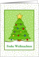 Christmas-German-Frohe Weihnachten-Tree-Snow-Custom Card